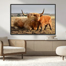 Highland Cow Canvas Wall Art Animal Print for Farm House