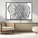 Rustic Tree Ring Wall Art Canvas Print – Framed and Ready to
