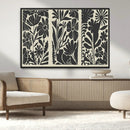 Modern Botanical Wall Art - Floral Black and White Canvas
