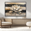 Abstract Lotus Flower Wall Art Canvas Print, Meditation Yoga