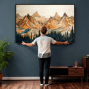 Rustic Wood Mountain Wall Art Print | Triptych Giclee Print
