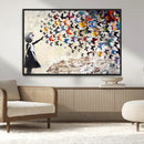 Banksy Graffiti Wall Art Canvas Print: Girl Releasing