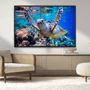 Underwater Sea Turtle Wall Art Canvas Print – Vibrant Ocean
