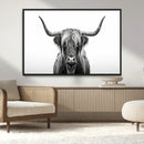 Highland Wall Art Canvas Print – Minimalist Black and White