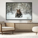 Grizzly Bear Wall Art – Framed Snowy Forest Canvas Artwork, by MyGreatCanvas | Canvas Wall Art Prints | Photo Prints & Wall Decor