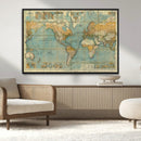 Push Pin World Map Canvas Print – Travel Tracker Wall Art