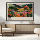 Yayoi Kusama Abstract Print, Vibrant Floral Mountain Art