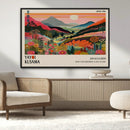 Yayoi Kusama Landscape Canvas Print, Vibrant Floral Mountain