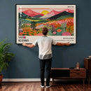 Yayoi Kusama Landscape Canvas Print, Vibrant Floral Mountain Art Print, Framed Botanical Wall Art - by MyGreatCanvas | Canvas Wall Art Prints | Photo Prints & Wall Decor
