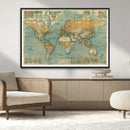 Push Pin World Map Canvas Print – Travel Tracker Wall Art