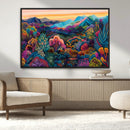 Colorful Abstract Landscape Wall Art Print Canvas - Vibrant