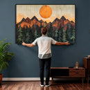 Sunset Mountain Landscape Canvas Wall Art Print - Nature
