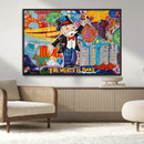 Pop Art Monopoly Man Canvas Wall Art Print - Bold and