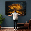 Golden Tree of Life Canvas Wall Art Print - Majestic Glowing by MyGreatCanvas | Canvas Wall Art Prints | Photo Prints & Wall Decor
