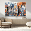 Abstract Winter Landscape Canvas Wall Art Print - Large