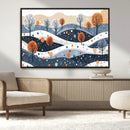 Abstract Winter Landscape Canvas Wall Art Print -  Large