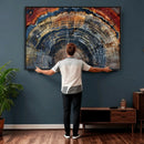 Abstract Tree Ring Wall Art Canvas Print – Colorful Framed