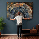 Framed Tree Ring Wall Art - Abstract Colorful Tree Ring Wall