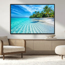 Tropical Beach Wall Art Canvas Print - Serene Ocean