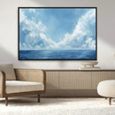 Abstract Ocean Print Artwork- Serene Blue Ocean Canvas Wall