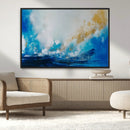 Blue Abstract Print - Dynamic Ocean-Inspired Canvas Wall Art
