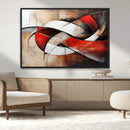 Abstract Wall Art - Modern Red and White Canvas Wall Art