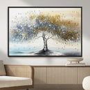 Golden and Silver Tree Wall Art – Framed Elegant Leaves by MyGreatCanvas | Canvas Wall Art Prints | Photo Prints & Wall Decor