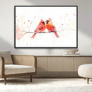 Cardinal Bird Canvas Wall Art - Male and Female Cardinal