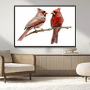 Cardinal Canvas Wall Art - Male and Female Cardinal Print -