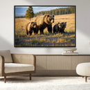 Grizzly Bear Family Wall Art Canvas Print – Majestic
