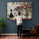 Butterfly Girl Wall Art – Vibrant Street Style Canvas Print,