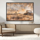Rustic Farmhouse Wall Art Canvas Print | Barn and Field