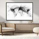 Flight Routes Air Traffic Map Canvas Wall Art - Framed -