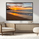 Sunset Wall Art Print - Stunning Beach Sunset Canvas Artwork