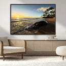 Tropical Beach Wall Art - Stunning Ocean Sunset Canvas Print