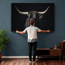 Majestic Longhorn Bull Wall Art Canvas Print – Dark by MyGreatCanvas | Canvas Wall Art Prints | Photo Prints & Wall Decor