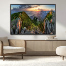 Mountain Sunset Panoramic Wall Art Canvas Print – Framed