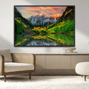 Maroon Bells Lake Wall Art Canvas Print – Framed Majestic