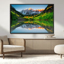 Maroon Bells Lake Wall Art Canvas Print – Framed Majestic