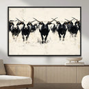 Texas Longhorn Wall Art – Framed Black White Cattle Canvas by MyGreatCanvas | Canvas Wall Art Prints | Photo Prints & Wall Decor