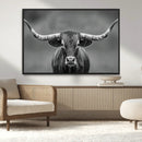 Texas Longhorn Wall Art Canvas Print – Framed Western Bull