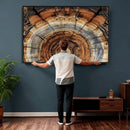 Tree Rings Wall Art Canvas Print – Rustic Wood Texture