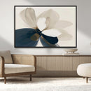 Minimal Flower Wall Art Canvas Print – Framed Beige Bloom
