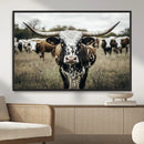 Texas Longhorn Wall Art – Framed Speckled Cow Canvas by MyGreatCanvas | Canvas Wall Art Prints | Photo Prints & Wall Decor