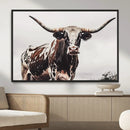 Texas Longhorn Wall Art Canvas Print – Framed Spotted Bull by MyGreatCanvas | Canvas Wall Art Prints | Photo Prints & Wall Decor