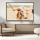 Texas Longhorn Wall Art Canvas Print – Framed Speckled Cow by MyGreatCanvas | Canvas Wall Art Prints | Photo Prints & Wall Decor