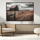 Rustic Barn Wall Art Canvas Print – Framed Moody Field Scene by MyGreatCanvas | Canvas Wall Art Prints | Photo Prints & Wall Decor