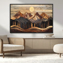 Wood Mountain Wall Art Canvas Print – Framed Boho Abstract