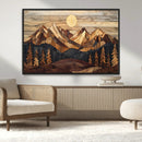 Wood Mountain Landscape Wall Art Canvas Print – Framed
