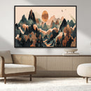 Wood Mountain Landscape Wall Art Canvas Print – Framed